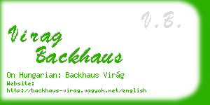 virag backhaus business card